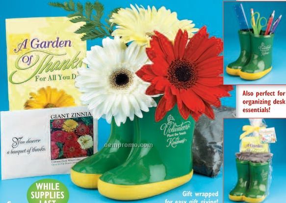 Volunteers Plant The Seeds Of Kindness Puddle Jumper Garden Gift Set