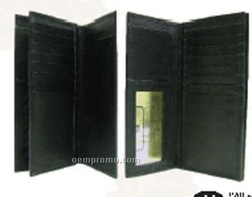 Black Stone Wash Pocket Wallet W/ Center Section
