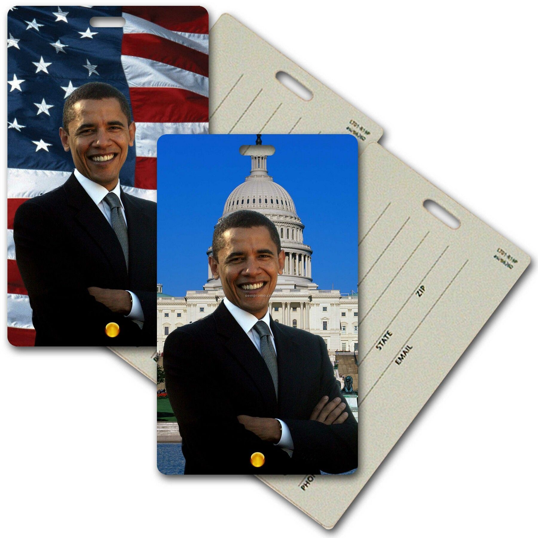 Privacy Tag W/3d Lenticular Images Of President Obama (Blanks)