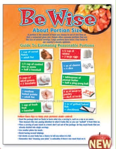 Be Wise About Portion Size Deluxe Laminated Poster