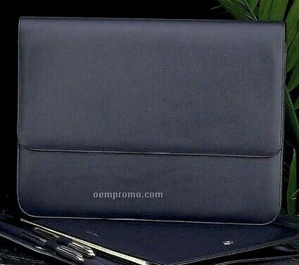 Black Genuine Leather Attache Case (14 1/2"X10 1/2")