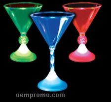 Blank Lighted Martini Glasses With Spiral Stem