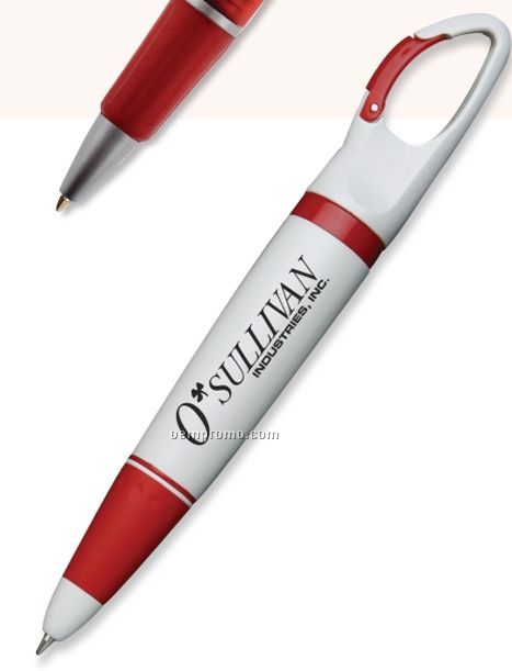 Oval Plastic Carabiner Pen