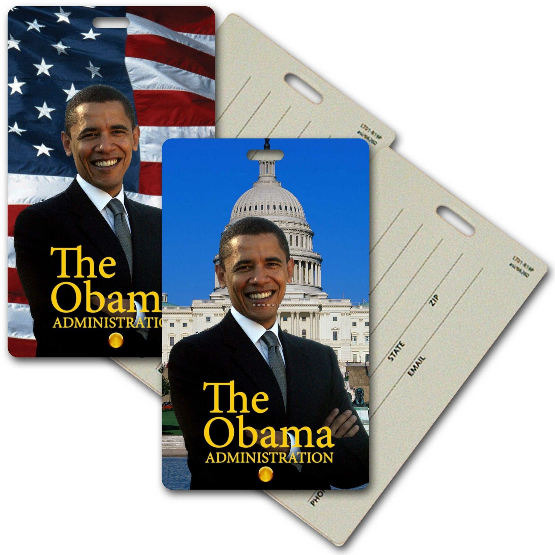 Privacy Tag W/3d Lenticular Images Of President Obama (Custom)