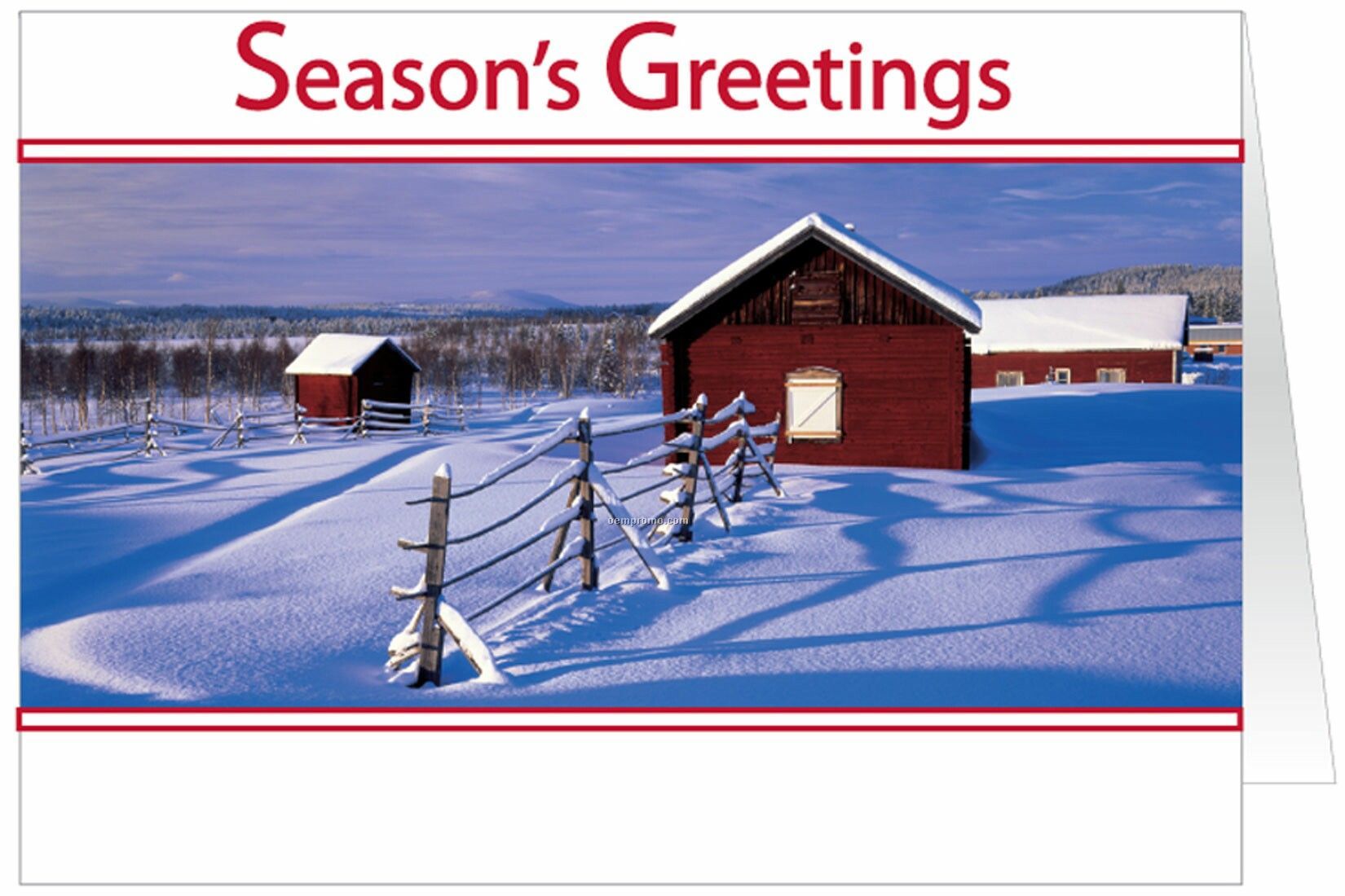 Snowy Farm Holiday Greeting Card