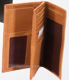 Stone Wash Pocket Wallet W/ Center Section & Multi Interior Pocket