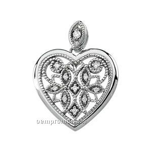 14kw .08 Ct Tw Diamond Heart Pendant