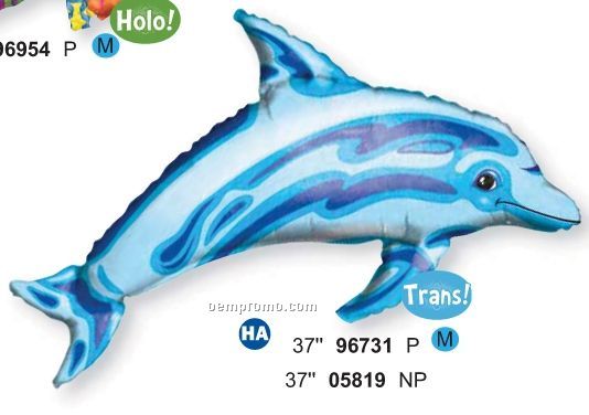 37" Jewel Blue Dolphin Balloon