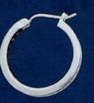 Pave Cubic Zirconium Sterling Silver Hoop Earrings