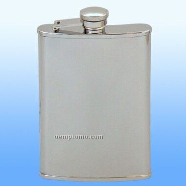 8 Oz Stainless Steel Hip Flask (Screened)