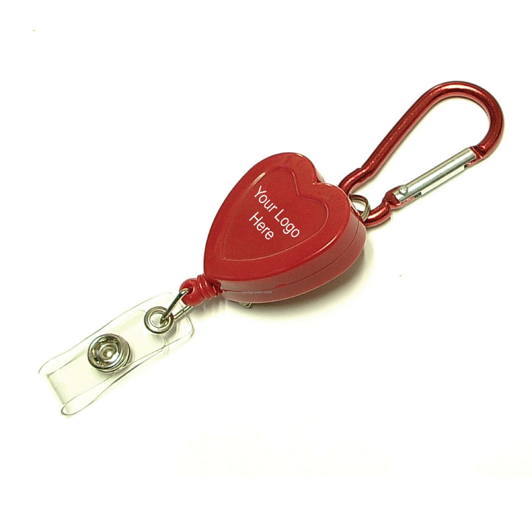 Heart Shape Retractable Badge Holder With Carabiner (29")