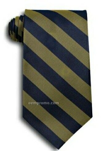 School Stripes Polyester Tie - Royal & Gold