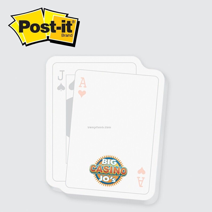 X-large Playing Cards Post-it Die Cut Notepad (50 Sheets/2 Color)