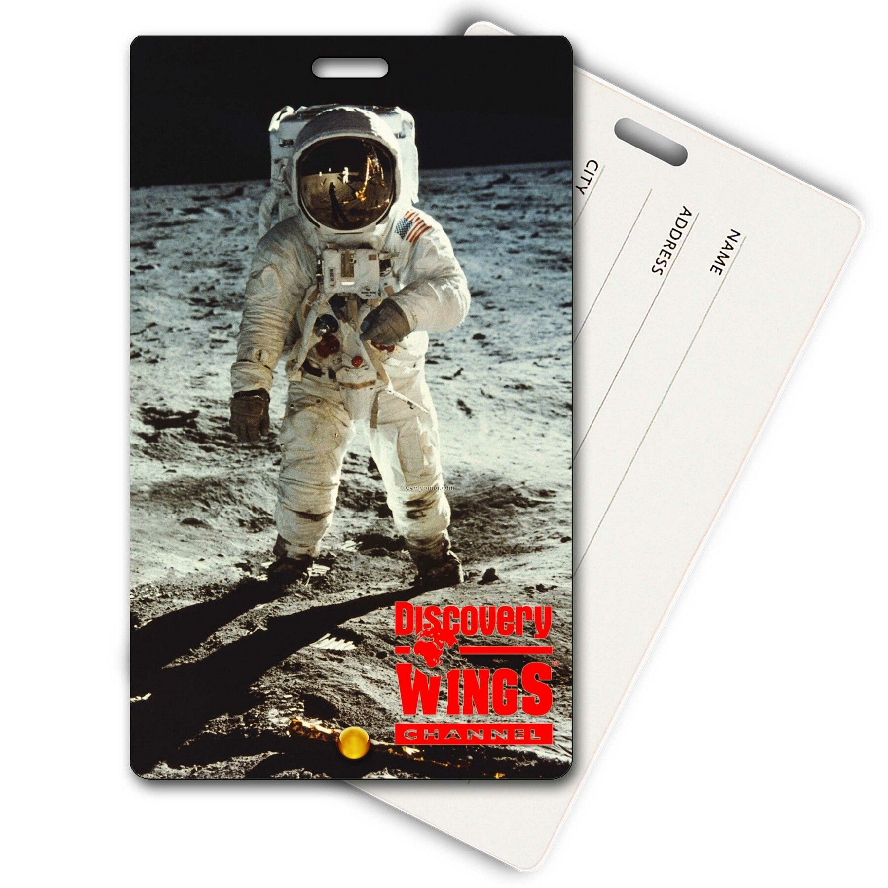 Privacy Tag W/3d Lenticular Images Of Astronaut On The Moon (Custom)