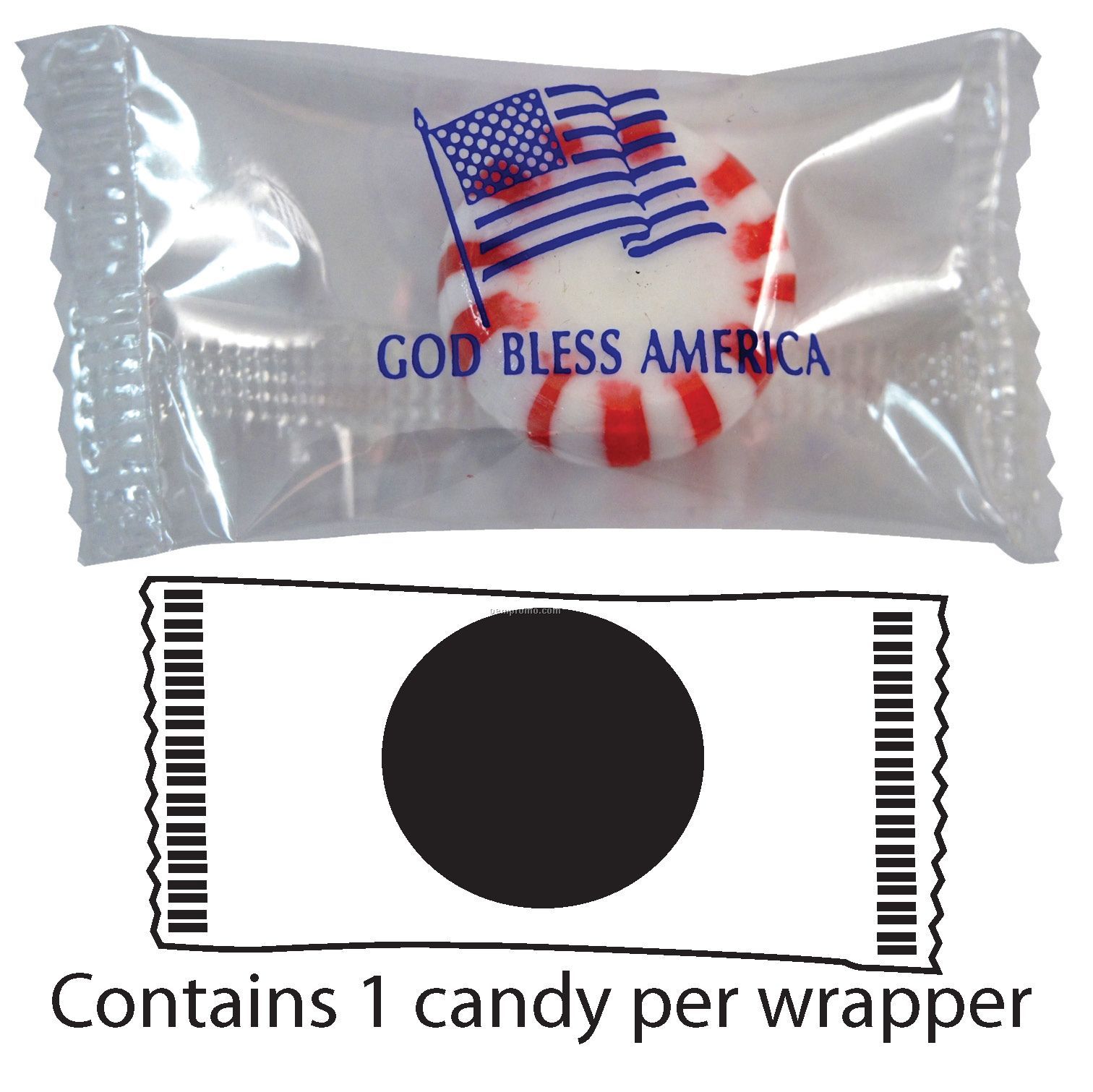 Red Starlight Peppermint Candy In White Or Clear Wrapper
