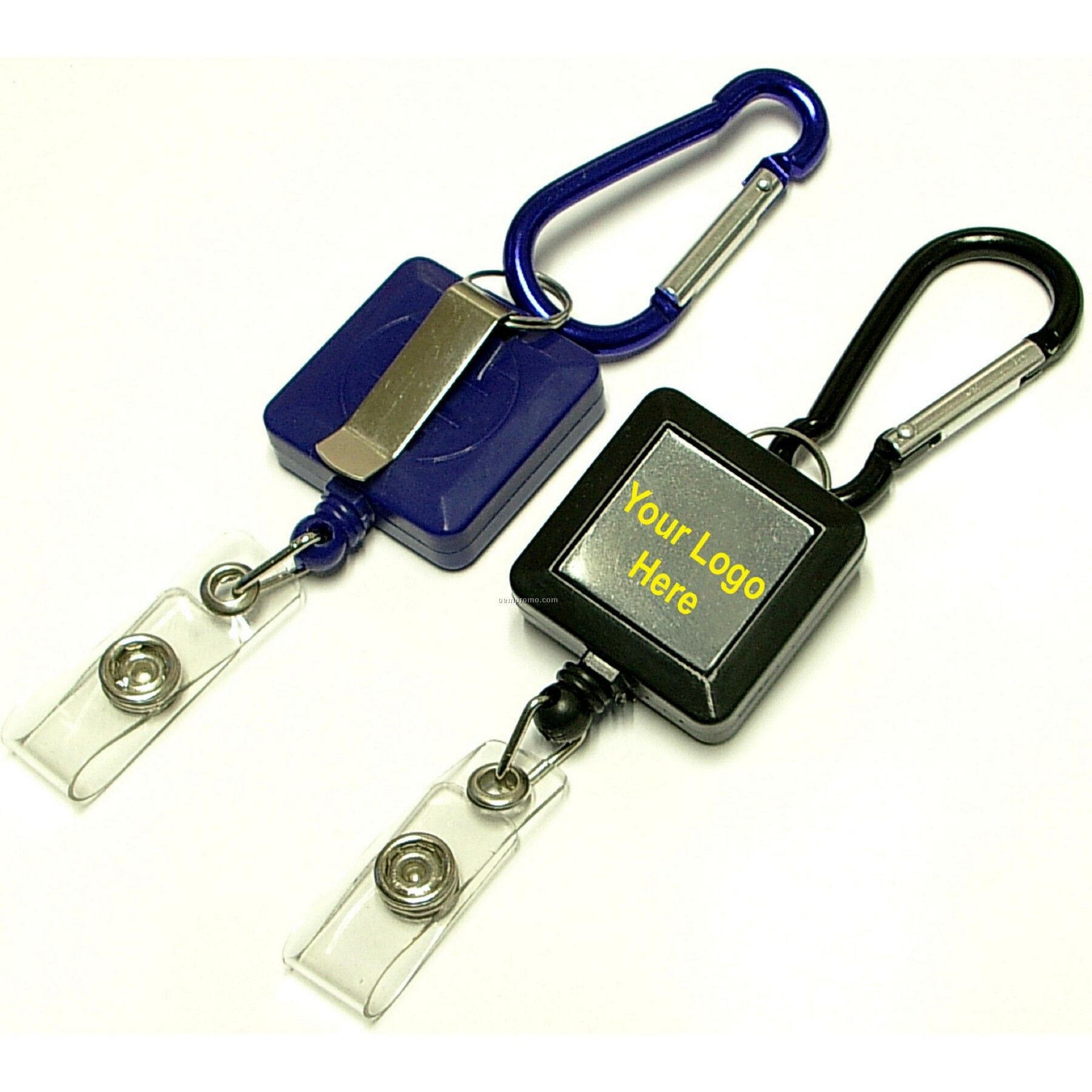 Square Retractable Badge Holder With Carabiner (26")