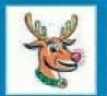 Stock Temporary Tattoo - Rudolph The Red Nose Reindeer (1.5"X1.5")