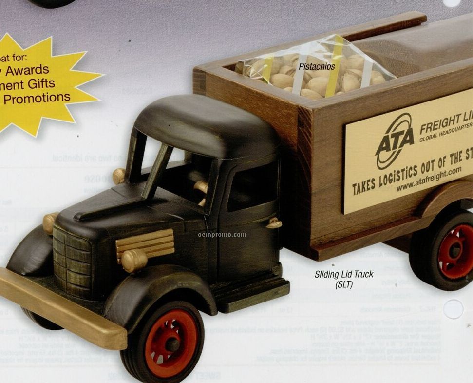 Wooden Sliding Truck W/ Pistachios