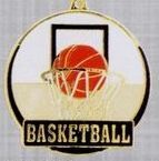 2" Color-filled Stock Medal - Basketball