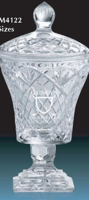 Hand Cut Lead Crystal Vase Awards /9"