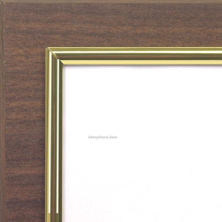 Walnut/Gold Frame Featherlite Modular Office Plaques (10-1/2"X13")