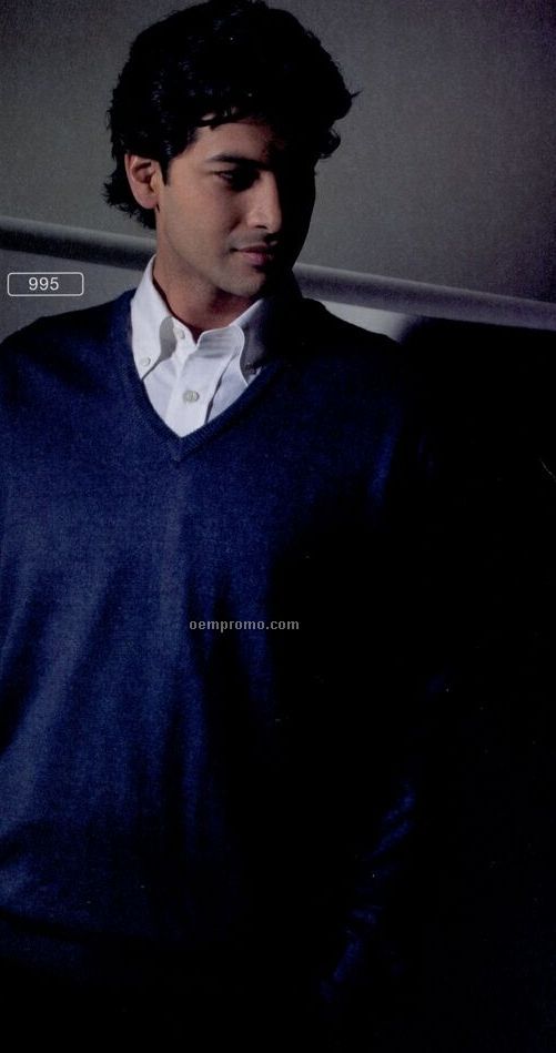 Edwards Men's Fine Gauge Wool Blend V-neck Sweater