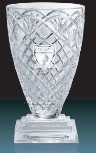 Majestic Hand Cut Crystal Vase /10"