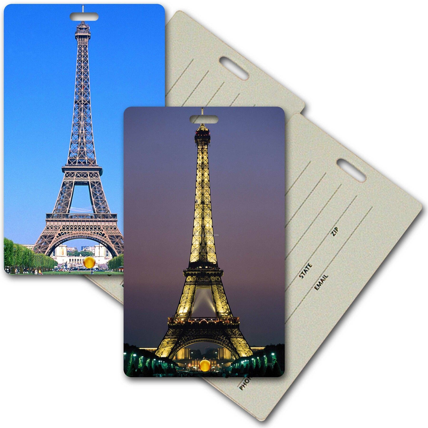 Privacy Tag W/3d Lenticular Images Of The Eiffel Tower (Blanks)