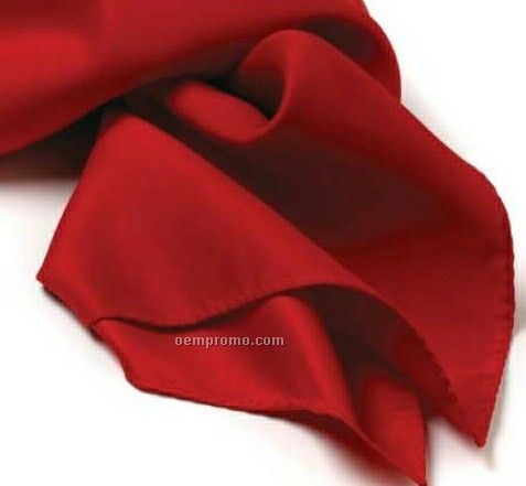 Wolfmark Solid Series Red Silk Scarf (30"X30")