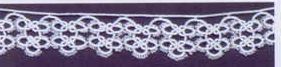 1" White 5 Flower Cluster Tatting Lace Fabric