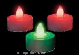 Blank Red & Green Christmas LED Tea Light Candle