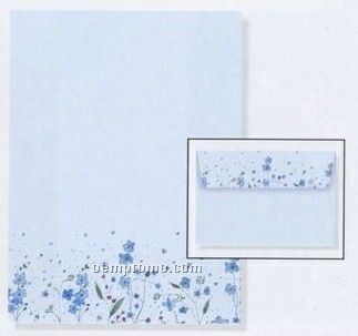 Letter-perfect Boxed Stationary - Blue Flowers