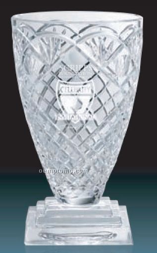 Majestic Hand Cut Crystal Vase /12"