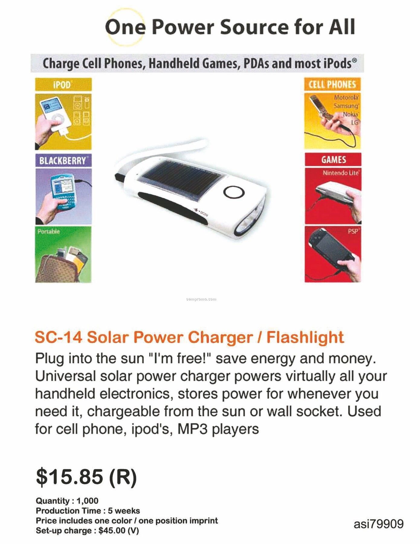 Solar Power Charger / Flashlight