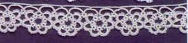 1" Ecru Brown Flower Cluster Tatting Lace Fabric