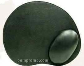 Black Cowhide Ergonomic Mouse Pad