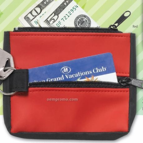 Credit Card / Coin & Cash Pouch W/ Carabiner