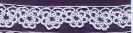 1" White Flower Cluster Tatting Lace Fabric