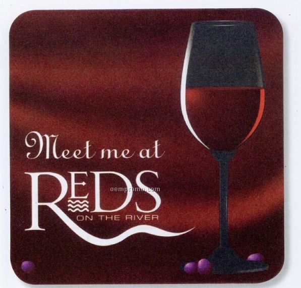 4" Square Absorbent 40 Pt. Pulp Board Coaster