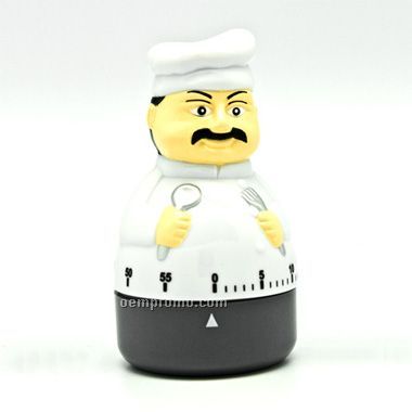 60 Minute Plastic Finished Chef Timer In Gift Box (Screen Printed)