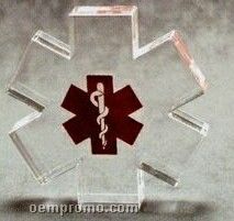 Acrylic Paperweight Up To 20 Square Inches / Star Of Life