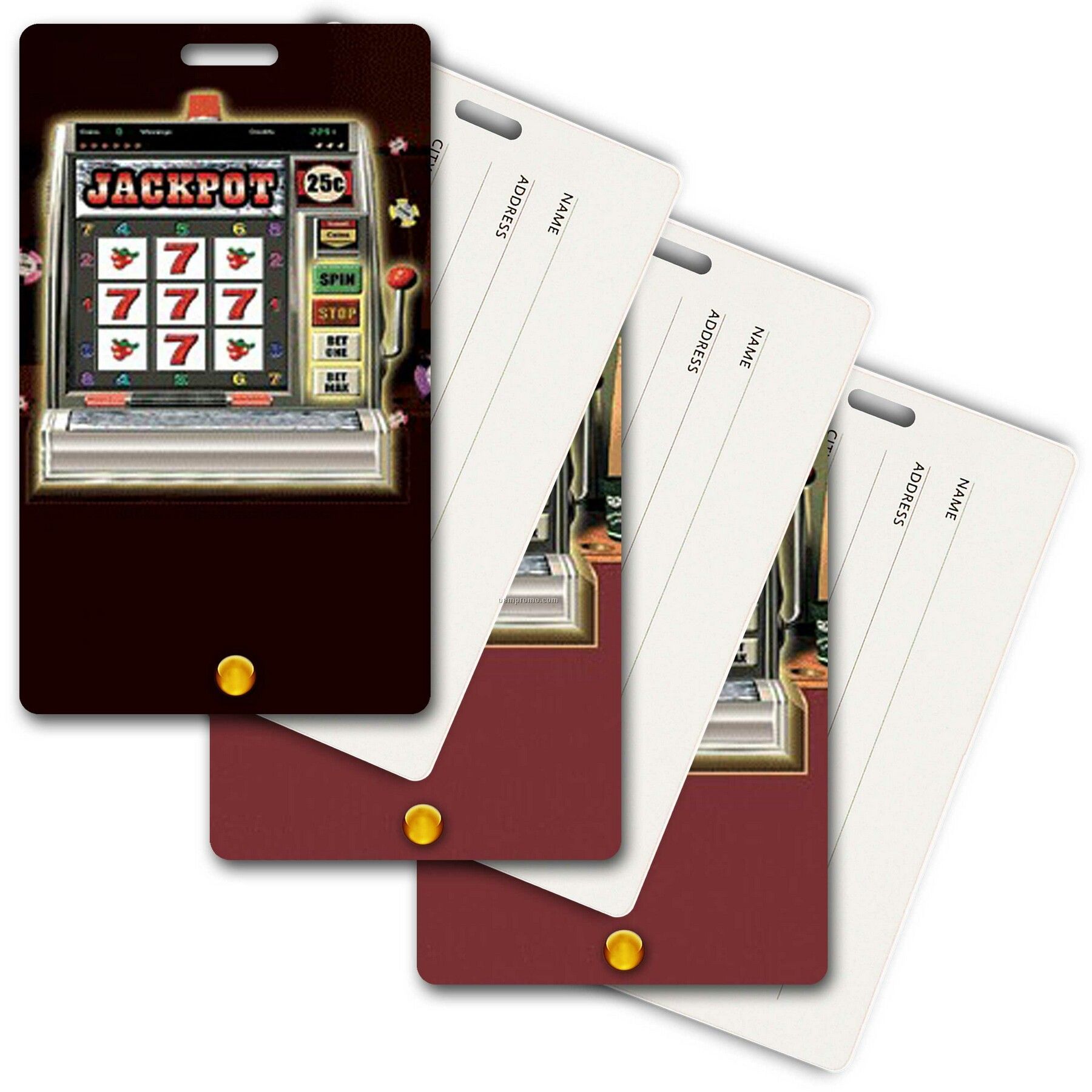 Privacy Tag W/ 3d Lenticular Images Of A Slot Machine (Blank)