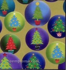 24"X100' Paper Or Foil Snow Globe Trees Gift Wrap Paper W/ Cutter Box