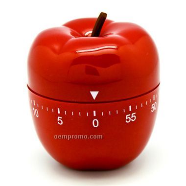 60 Minute Plastic Finished Red Apple Timer In Gift Box (Screen Printed)