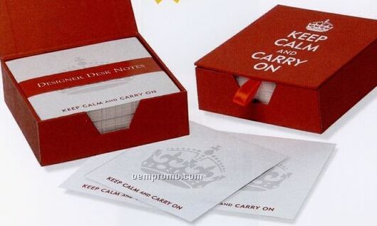 Designer Desk Notes - Keep Calm And Carry On Boxed
