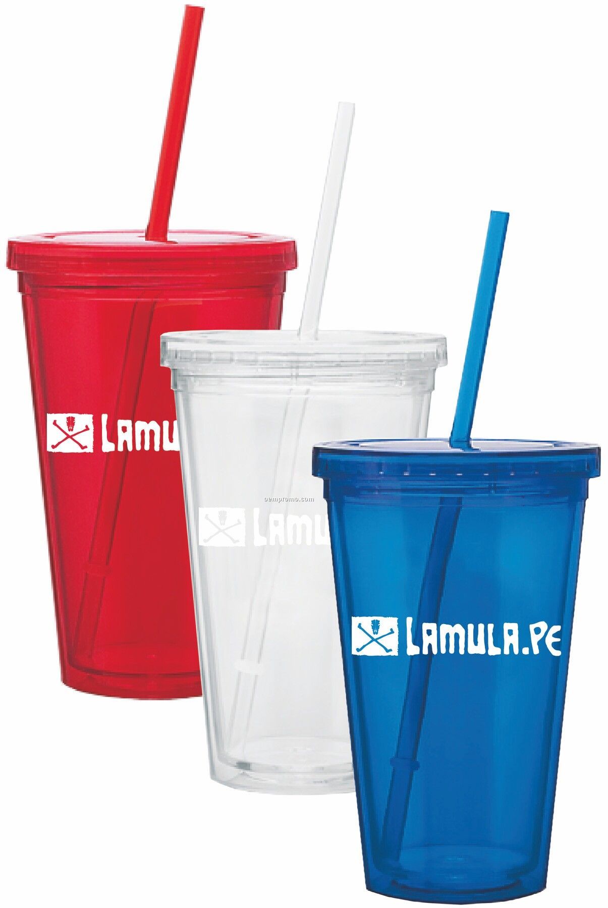 Double Wall Acrylic Cup With Straw
