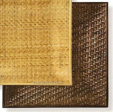 Elegance Lifestyle Weave/ Dark Brown Square Charger - Set Of 4