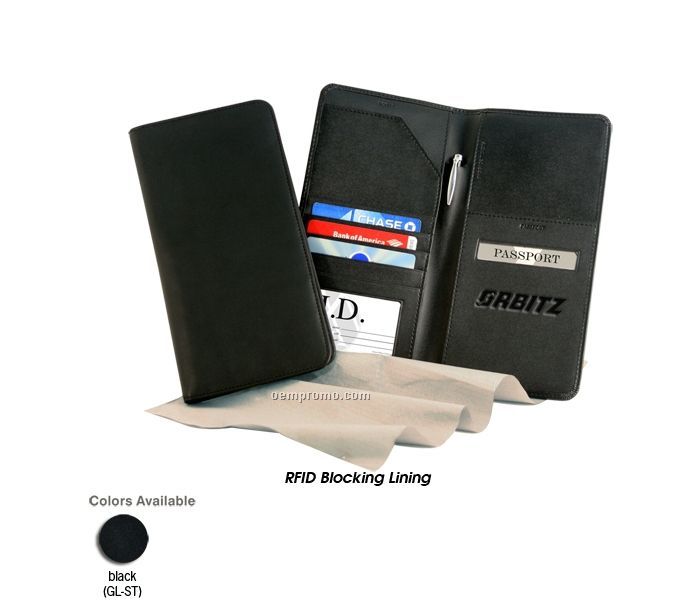Secure Tech Leather Airline Ticket/Passport Case