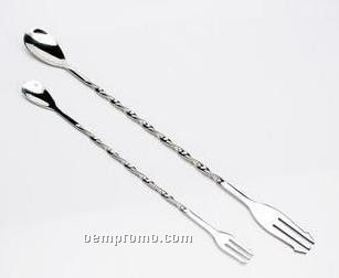 Stainless Steel Swizzle Sticks W/Spoon & Fork