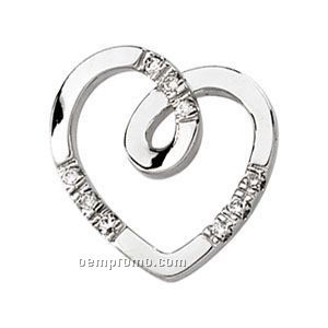 14kw .01 Ct Tw Diamond Heart Pendant